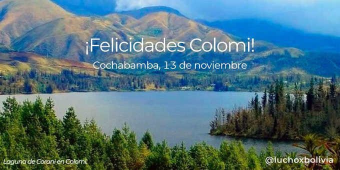 Presidente saluda el 76 aniversario de Colomi, en Cochabamba