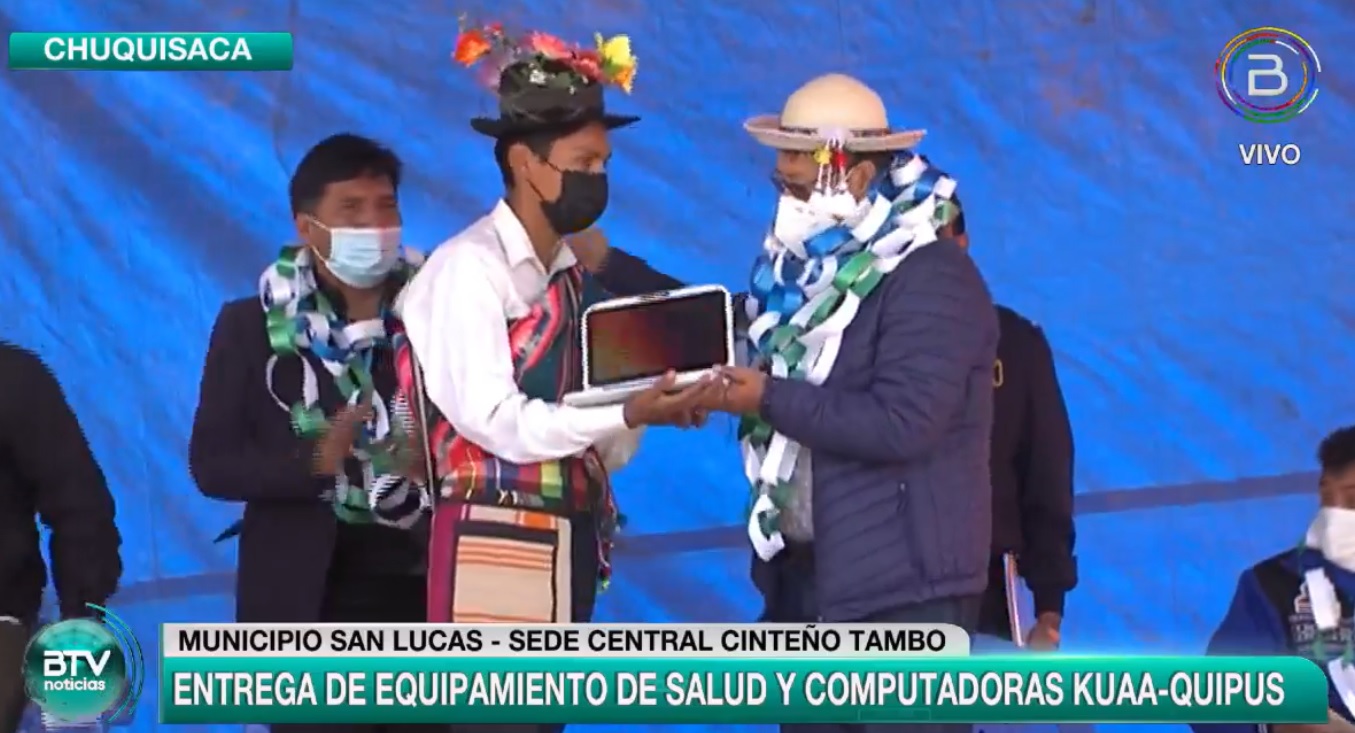 Presidente entrega equipos de salud, ambulancias y computadoras para habitantes del municipio de San Lucas, en Chuquisaca (adelanto)